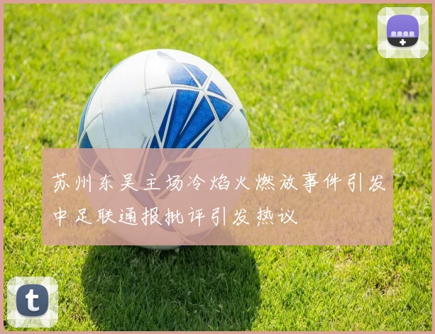 苏州东吴主场冷焰火燃放事件引发中足联通报批评引发热议